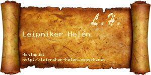 Leipniker Helén névjegykártya